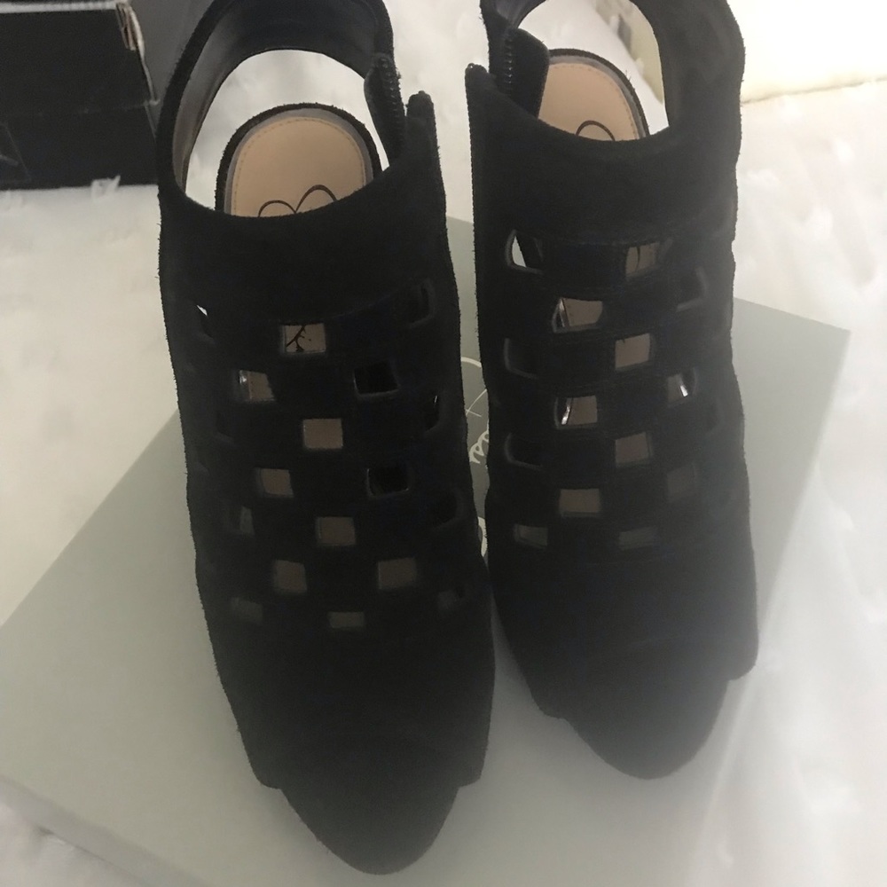 Jessica Simpson Aniece Bootie, Black Suede, 7.5